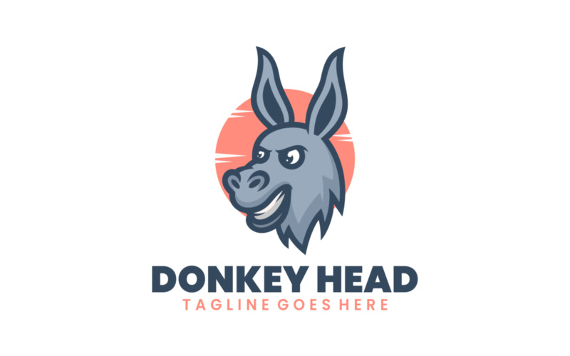 Donkey Head Mascot Cartoon Logo Logo Template
