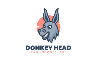 Donkey Head Mascot Cartoon Logo