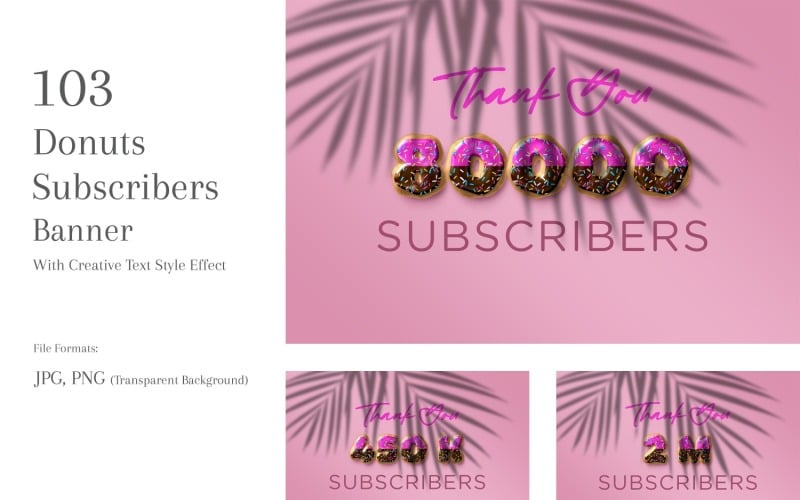 Donuts Subscribers Banners Design Set 134 Social Media