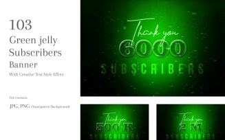 Green jelly Subscribers Banners Design Set 120