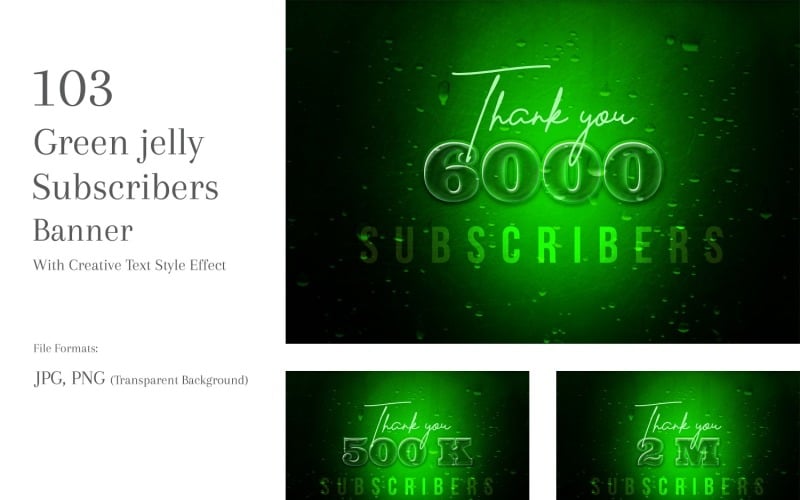 Green jelly Subscribers Banners Design Set 120 Social Media