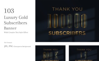 Luxury Gold Subscribers Banners Design Set 109