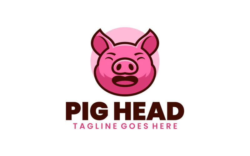 Pig Head Mascot Cartoon Logo Logo Template