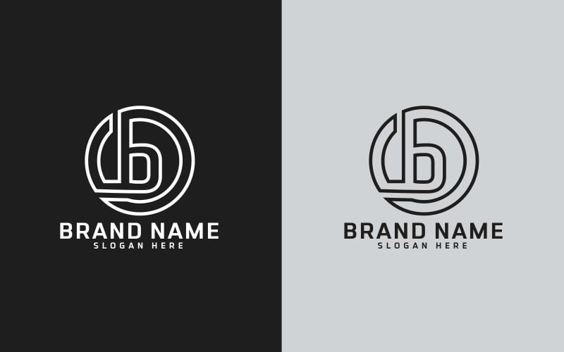 B letter Circle Shape Logo Design - Brand Identity Logo Template