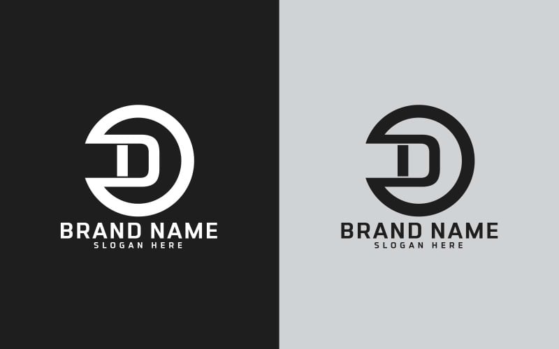 Brand D letter Circle Shape Logo Design - Brand Identity Logo Template