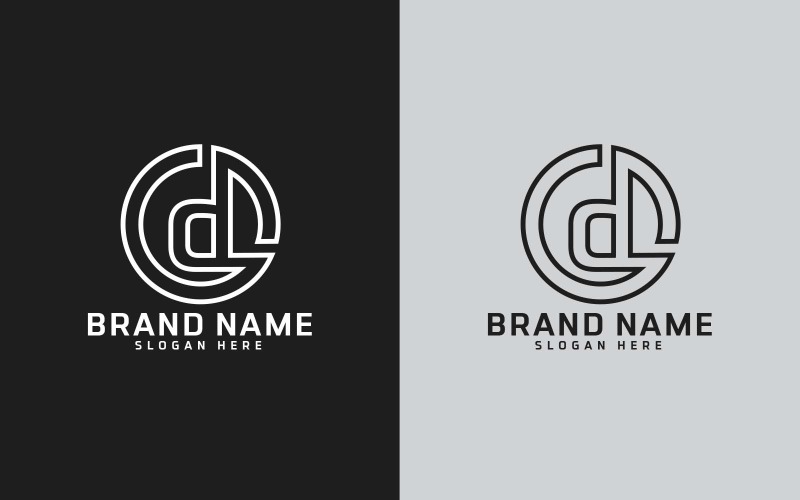 Brand D letter Circle Shape Logo Design Logo Template