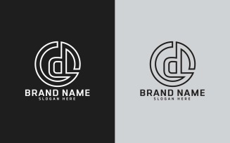 Brand D letter Circle Shape Logo Design