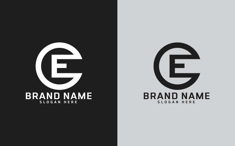 Brand E letter Circle Shape Logo Design - Brand Identity Logo Template