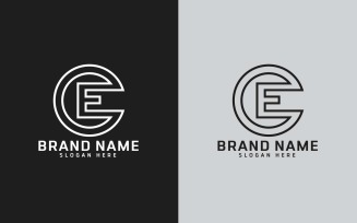 Brand E letter Circle Shape Logo Design