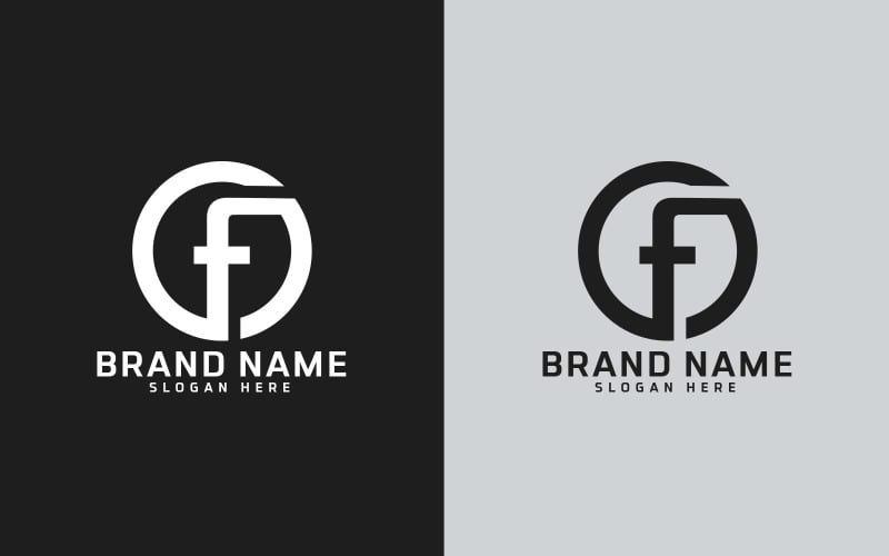 Brand F letter Circle Shape Logo Design - Small Letter Logo Template