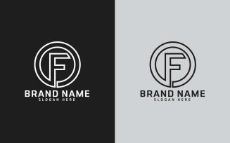 Brand F letter Circle Shape Logo Design