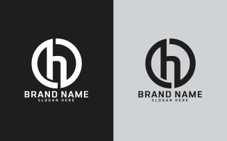 Brand H letter Circle Shape Logo Design - Small Letter