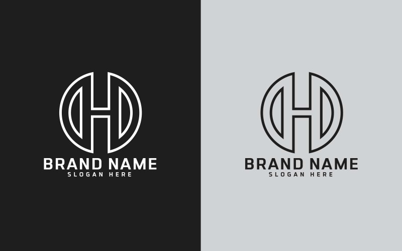 Brand H letter Circle Shape Logo Design Logo Template