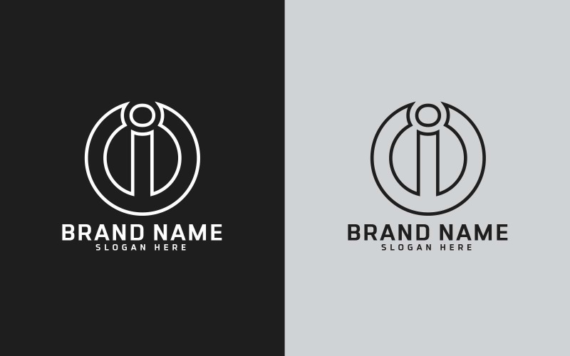 Brand I letter Circle Shape Logo Design Logo Template