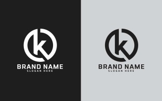 Brand K letter Circle Shape Logo Design - Brand Identity