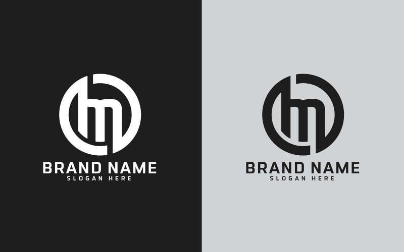 Brand M letter Circle Shape Logo Design - Small Letter Logo Template