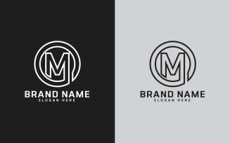 Brand M letter Circle Shape Logo Design