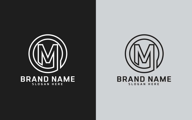 Brand M letter Circle Shape Logo Design Logo Template