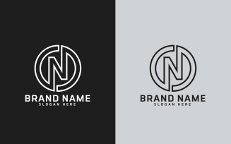 Brand N letter Circle Shape Logo Design