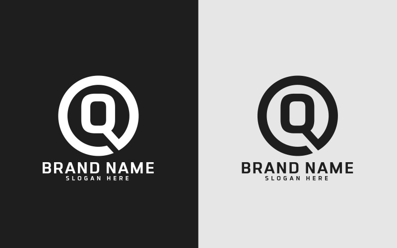 Brand Q letter Circle Shape Logo Design - Brand Identity Logo Template