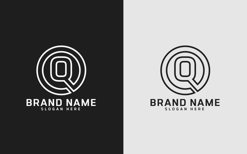 Brand Q letter Circle Shape Logo Design Logo Template