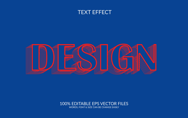 Design 3D Fully Editable Vector Eps Text Effect Template Illustration