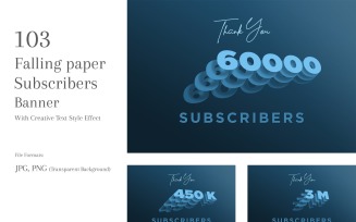Falling paper Subscribers Banners Design Set 146