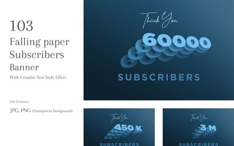 Falling paper Subscribers Banners Design Set 146 Social Media