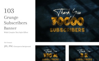 Grunge Subscribers Banners Design Set 145