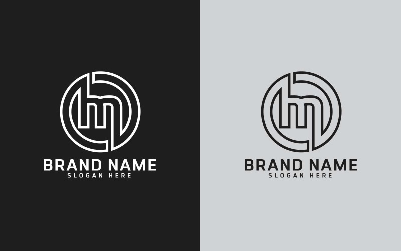 Modern M letter Circle Shape Logo Design - Brand Identity Logo Template