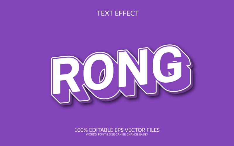 Rong 3D Editable Vector Eps Text Effect Template Illustration