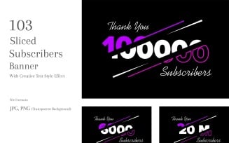 Sliced Subscribers Banners Design Set 165