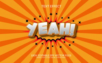 Yeah 3D Editable Vector Eps Text Effect Template