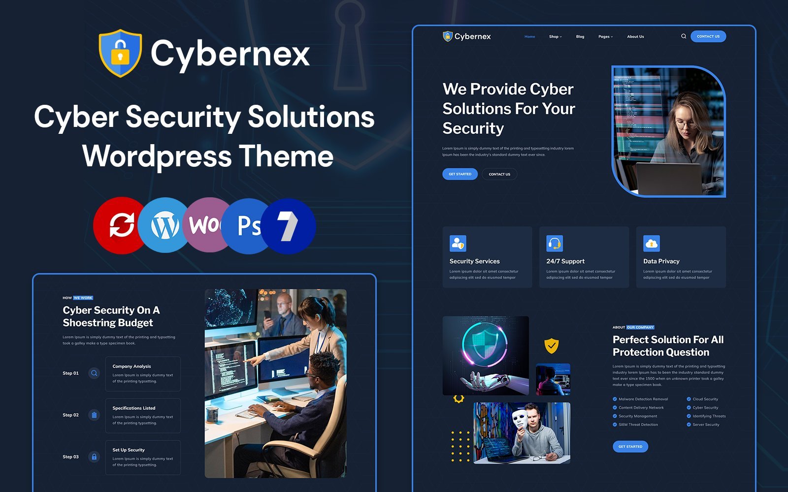 Template #351047 Security Cyber Webdesign Template - Logo template Preview