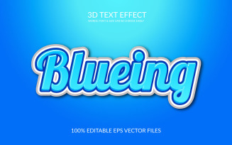 Blueing 3d editable vector text effect