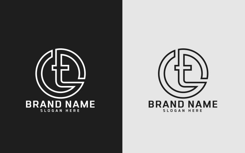 Brand T letter Circle Shape Logo Design - Small Letter Logo Template