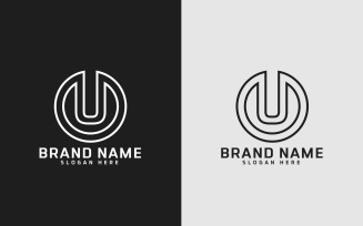 Brand U letter Circle Shape Logo Design