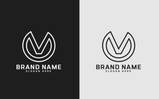 Brand V letter Circle Shape Logo Design
