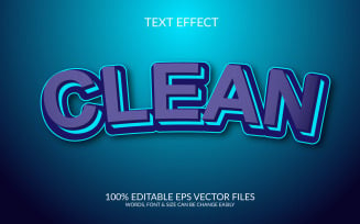 Clean 3D Fully Editable Vector Eps Text Effect Template