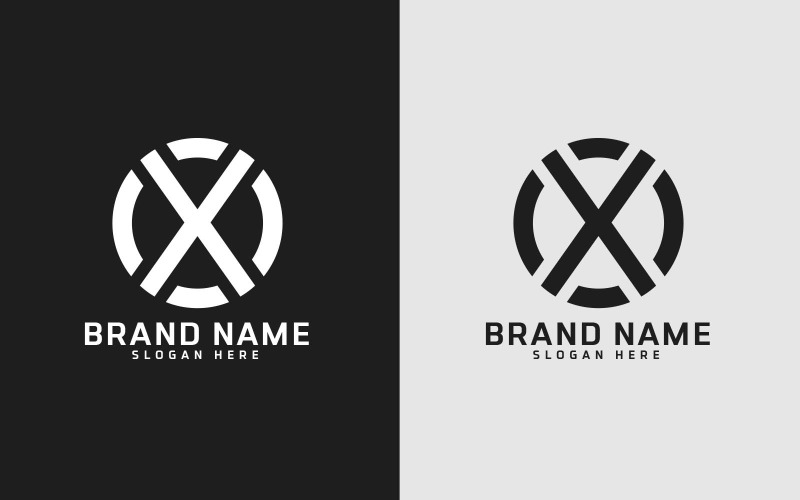 Creative X letter Circle Shape Logo Design - Brand Identity Logo Template