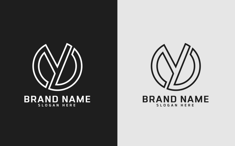 Creative Y letter Circle Shape Logo Design - Small Letter Logo Template