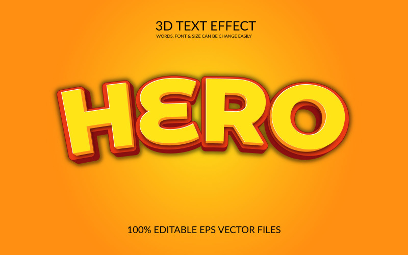 Hero editable vector 3d text effect design Illustration