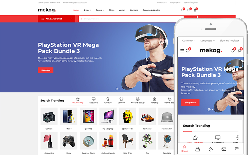 Mekog - Multi Vendor eCommerce Website Template WooCommerce Theme
