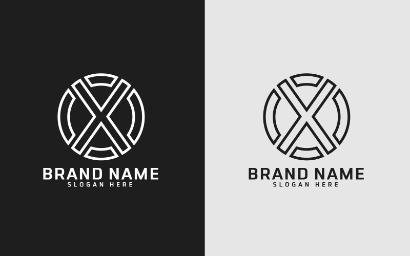 New Creative X letter Circle Shape Logo Design Logo Template