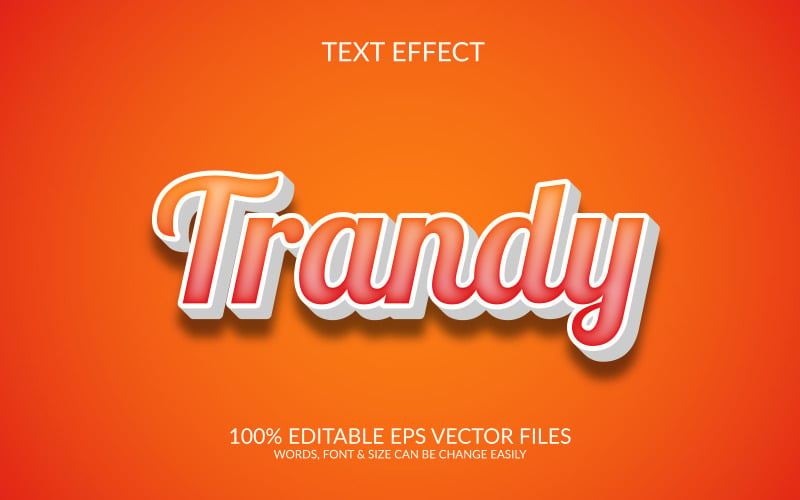 Trandy 3D Editable Vector Eps Text Effect Template Illustration