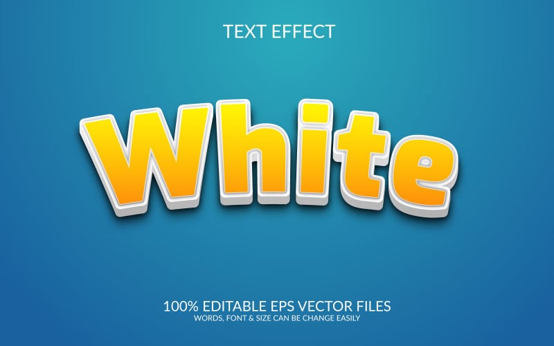 White 3D Editable Vector Text Effect Template Illustration
