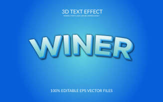 Winer fully editable vector text effect template
