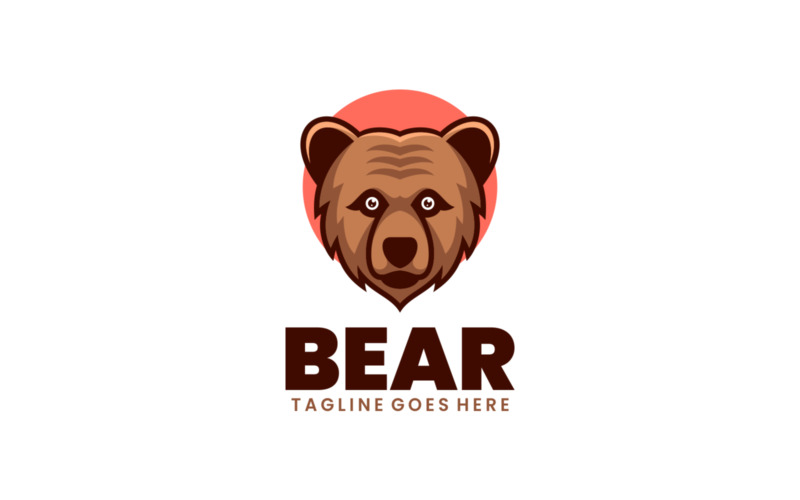 Bear Head Simple Mascot Logo Logo Template