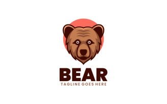 Bear Head Simple Mascot Logo