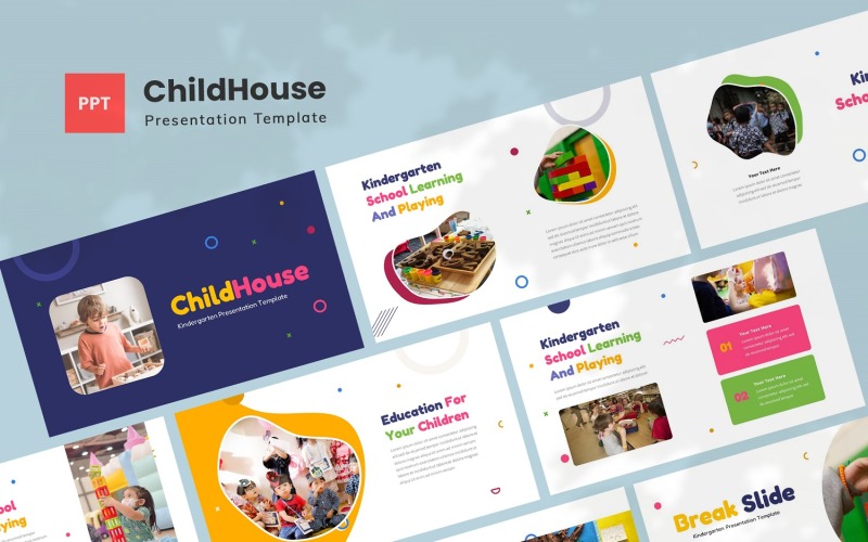 ChildHouse — Kindergarten Powerpoint Template PowerPoint Template